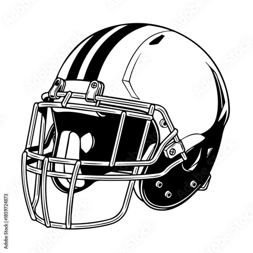 Black and white football helmet