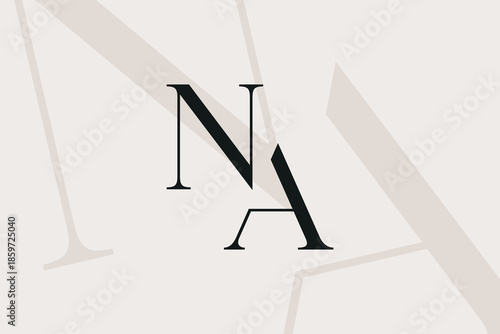 NA or AN letter logo icon design. Classic style luxury initials monogram.