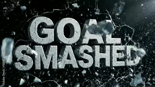 A motivational video showcasing a goal smashed with a dramatic spotlight effect