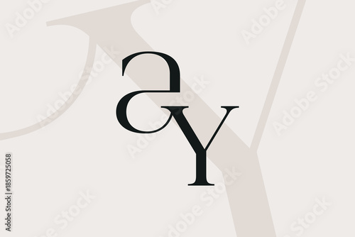 AY or YA letter logo icon design. Classic style luxury initials monogram.