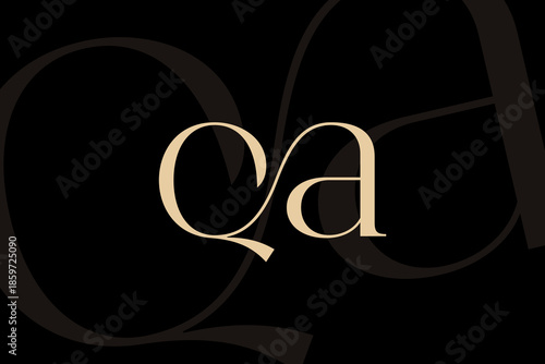 QA or AQ letter logo icon design. Classic style luxury initials monogram.