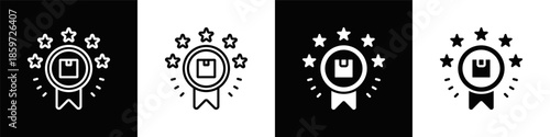 Branding  Icon Set White And Black Background Style