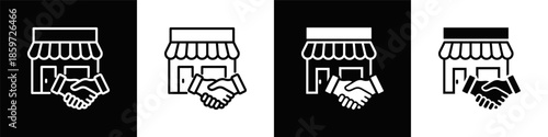 Acquisition  Icon Set White And Black Background Style