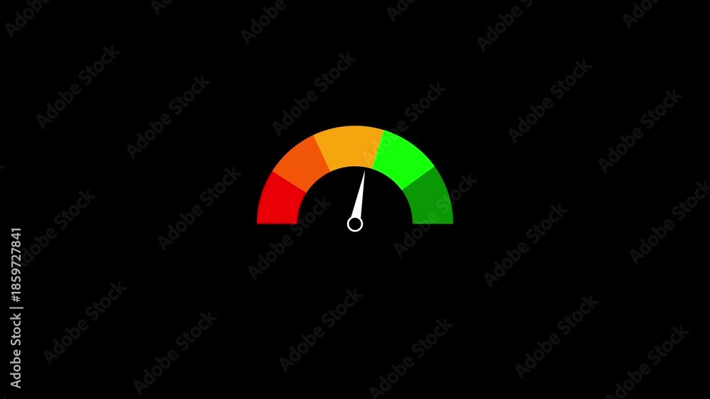 Meeter Visualualization Performance gauge meter interface with color scale indicator. Speed and ...