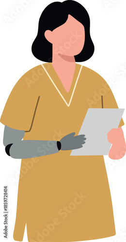 Healthcare Worker with Prosthetic Arm