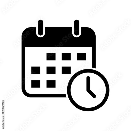 Calendar with clock icon