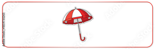 Vibrant red umbrella icon for protection and safety