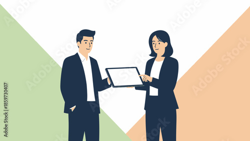 Professional Business Meeting with Digital Tablet in Modern Office Setting