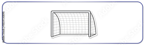 Soccer goal net on white background for sports design