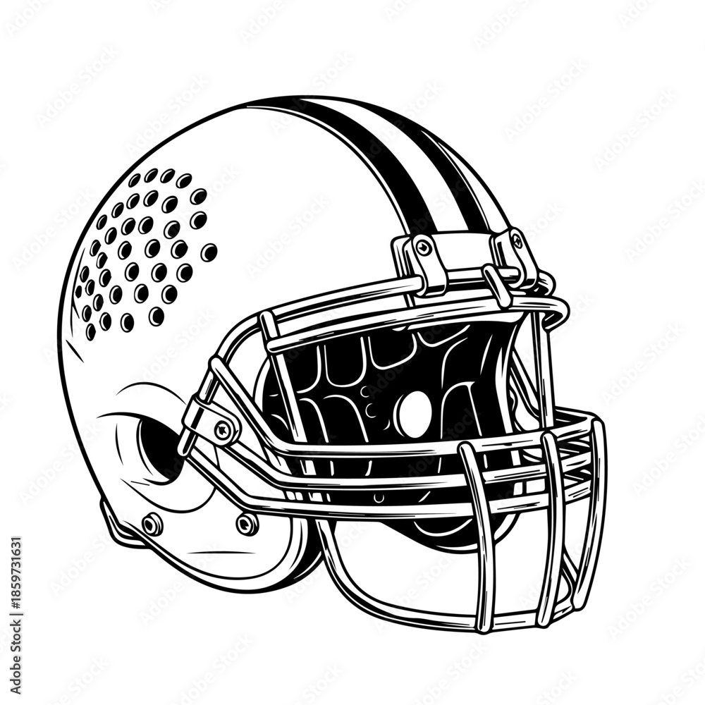 Fototapeta premium Black and white football helmet