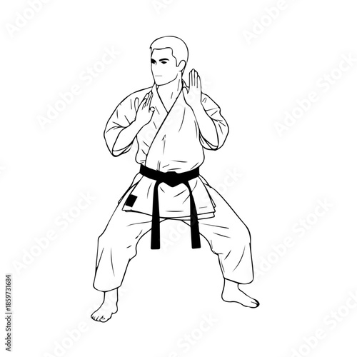 Karate practitioner in stance
