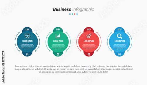 Stylish 4 steps business infographics template, Infographic 4 steps flowchart design, template, info graph template, Professional infographic template business, Infographic with innovative ideas,