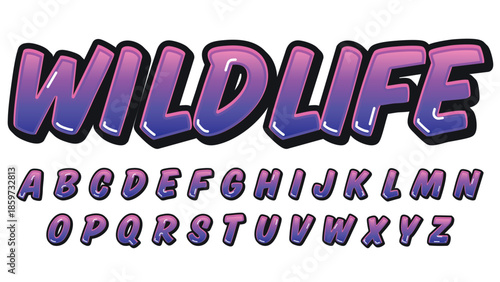 purple bold brush isolated typography