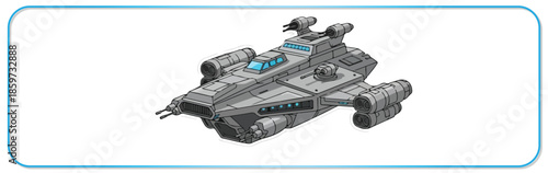 Futuristic spaceship with sleek design and advanced technology features