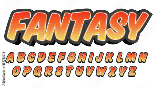 orange and yellow gradient bold brush graffiti isolated font