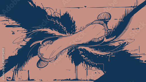 Vibrant street art mural on urban wall with colorful graffiti