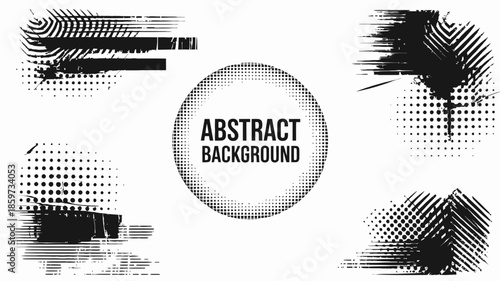 Modern abstract background with dynamic black and white geometric patterns