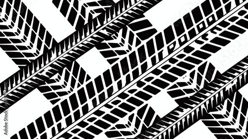 Stunning black and white geometric pattern with abstract shapes