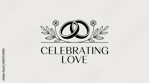 Elegant wedding rings and flowers celebrating love and commitment