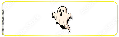 Cute ghost cartoon character in white background