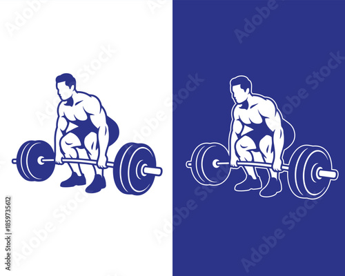 Bodybuilding Athlete Lifting Heavy Barbell