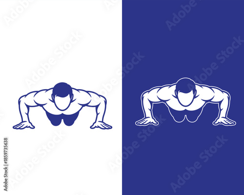 Athletic Man Performing Push Up Exercise