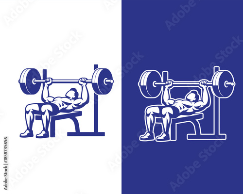 Gym Strength Training Bench Press Pose