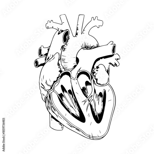 Illustration of human heart anatomy
