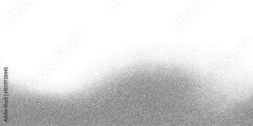 Soft grain wave texture, monochrome stipple fog with smooth gradient fade, light dust noise overlay on white background, vector illustration.