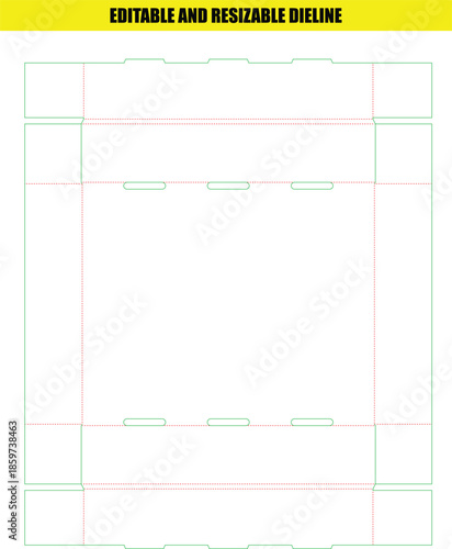 Professional Dieline Template for Customizable Corrugated Packaging Box Production