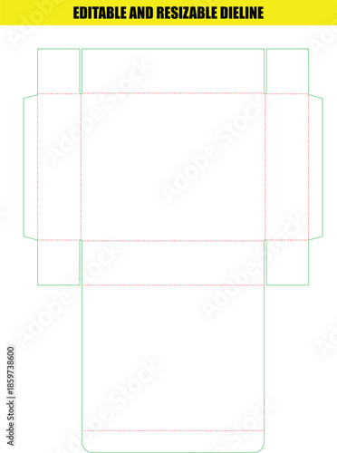 Editable Resizable Packaging Carton Box Die Line Template Vector Layout