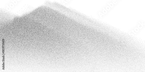 Soft grain mist texture, smooth stipple clouds with gentle tonal fade, monochrome dust haze overlay on white background, vector illustration