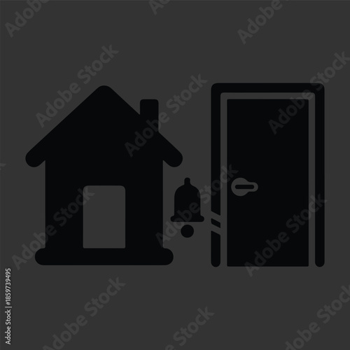 Door icons set. Open, close and ajar door. Doors collection. Opened entrance door set flat style - stock vector.