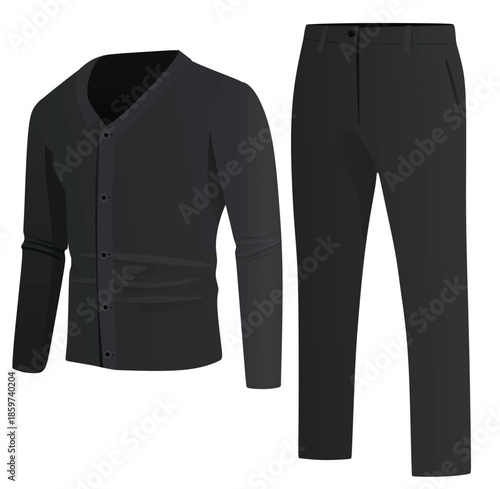 Long sleeve t shirt and chino pants. vector