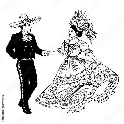 Mexican folkloric dancers performing