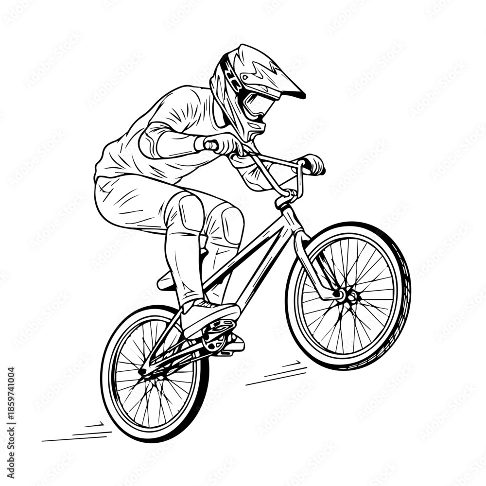 Fototapeta premium Bmx rider performing a stunt