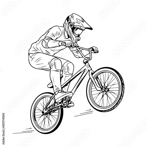 Bmx rider performing a stunt