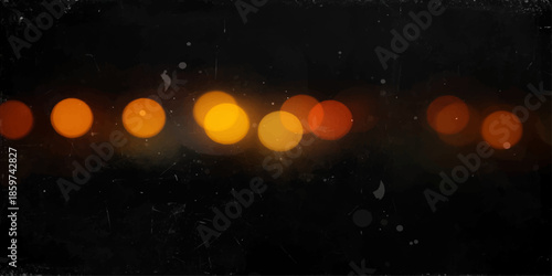 Rainy city street glowing with Christmas lights under a magical starry night sky