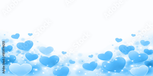 Abstract vector illustration of a blue water splash with drops and bubbles creating a light, shiny background pattern
