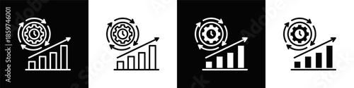 Productivity Icon White And Black Background Style