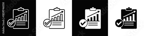 Task Completion Icon White And Black Background Style