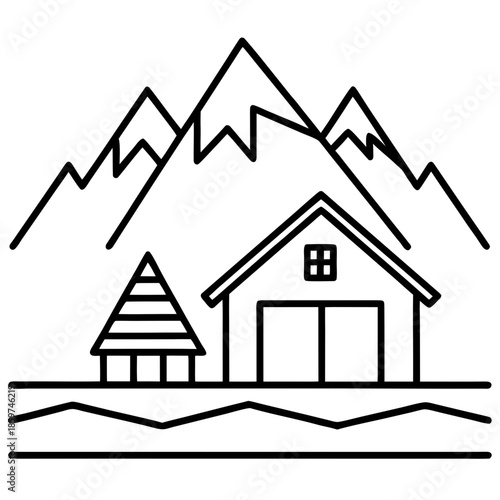 wooden cabin by a crystal clear mountain lake