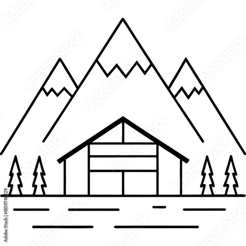 wooden cabin by a crystal clear mountain lake