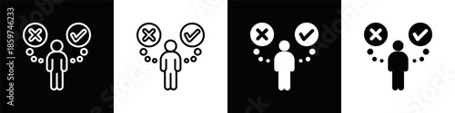 Decision Making Icon White And Black Background Style