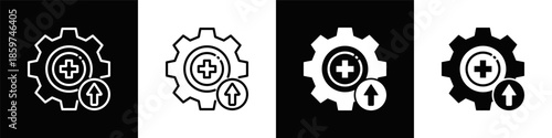 Health Optimization Icon White And Black Background Style
