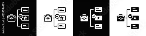 Work Prioritization Icon White And Black Background Style