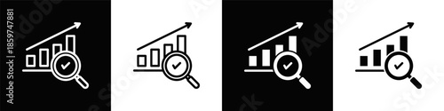 Evaluation Icon Set White Black Background Style