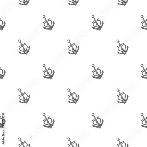 Love anchor seamless pattern isolated on white background