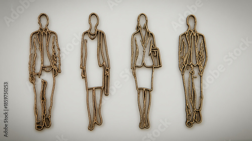 Four Business People Standing Together.