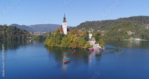Wallpaper Mural Aerial view of Bled Island from Ojstrica viewpoint, Slovenia Torontodigital.ca